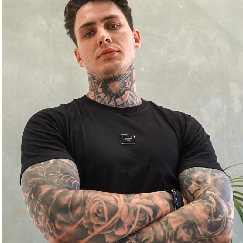 Mens Black on Black T-Shirt by Supplement Mart - Image 3